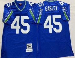 Mitchell And Ness Seattle Seahawks #45 Kenny Easley Blue Throwback Stitched NFL Jersey