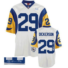 Mitchell And Ness St. Louis Rams #29 Eric Dickerson Authentic White Throwback Autographed NFL Jersey