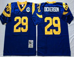 Mitchell And Ness St. Louis Rams #29 Eric Dickerson Navy Blue Throwback Authentic Stitched NFL Jersey