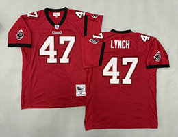 Mitchell And Ness Tampa Bay Buccaneers #47 John Lynch Red Throwback NFL Jersey