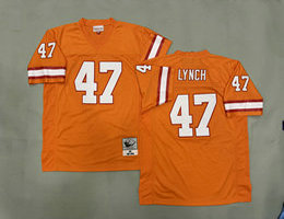 Mitchell And Ness Tampa Bay Buccaneers #47 John Lynch Yellow Throwback NFL Jersey
