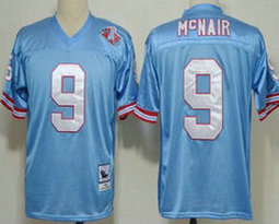 Mitchell And Ness Tennessee Titans #9 Steve McNair Light Blue Authentic Stitched NFL Jersey