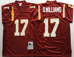 Mitchell And Ness Washington Redskins #17 Doug Williams Red Throwback Authentic Stitched NFL Jersey