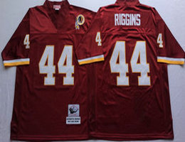 Mitchell And Ness Washington Redskins #44 John Riggins Red Throwback Authentic Stitched NFL Jersey
