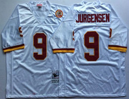 Mitchell And Ness Washington Redskins #9 Sonny Jurgensen White Throwback Authentic Stitched NFL Jersey