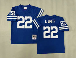 Mitchell and Ness Dallas Cowboys #22 Emmitt Smith Blue Throwback NFL Jersey