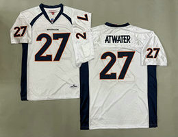 Mitchell and Ness Denver Broncos #27 Steve Atwater White Side With blueThrowback Stitched NFL Jersey