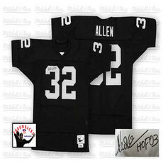 Mitchell and Ness Oakland Raiders #32 Marcus Allen Black Autographed Authentic Stitched NFL Jersey