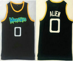 Monstars Space Jam #0 Alien Black Movie Basketball Jersey