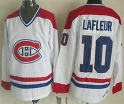 Montreal Canadiens #10 Guy Lafleur White CH-CCM Throwback Authentic Stitched NHL Jersey
