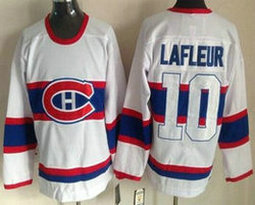 Montreal Canadiens #10 Guy Lafleur White CH Throwback Authentic Stitched NHL Jersey