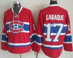 Montreal Canadiens #17 Georges Laraque Red Throwback CCM Authentic Stitched NHL Jersey