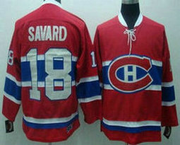 Montreal Canadiens #18 Serge Savard Throwback Red CH Authentic Stitched NHL jersey