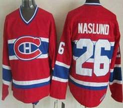 Montreal Canadiens #26 Mats Naslund Red Throwback Authentic Stitched NHL Jersey