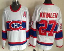 Montreal Canadiens #27 Alexei Kovalev White Throwback Authentic Stitched NHL Jersey