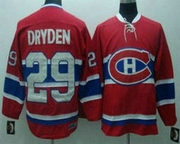 Montreal Canadiens #29 Ken Dryden Authentic Red Home CH Throwback jerseys