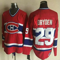 Montreal Canadiens #29 Ken Dryden Throwback Red CH Authentic Stitched NHL jersey