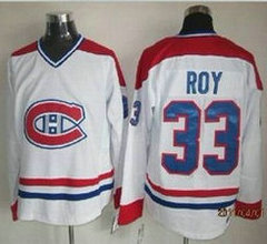 Montreal Canadiens #33 Patrick Roy White Throwback Authentic Stitched NHL Jersey