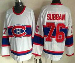 Montreal Canadiens #76 PK Subban White Throwback CH Authentic Stitched NHL Jersey