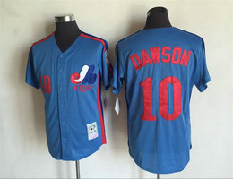 Montreal Expos #10 Andre Dawson Blue Throwback Authentic Stitched MLB Jersey