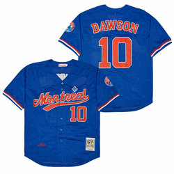 Montreal Expos #10 Andre Dawson Blue Throwback BP Authentic Stitched MLB Jersey