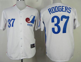 Montreal Expos #37 Steve Rodgers White Throwback Authentic Stitched MLB Jersey