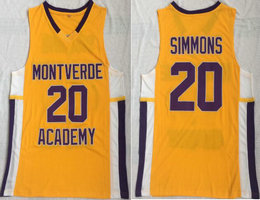 Montverde Academy Eagles #20 Ben Simmons Yellow School Basketball jerey