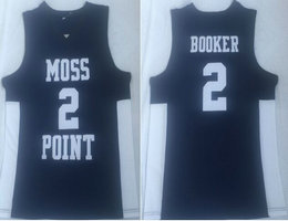 Moss Point High School #2 Devin Booker Navy High School Basketball Jersey