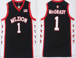 Mount Zion Christian High School #1 Tracy McGrady Black Basketball jersey