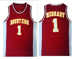 Mount Zion Christian High School #1 Tracy McGrady Red Basketball jersey