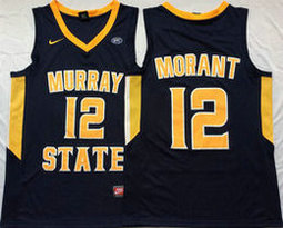 Murray State Racers #12 Ja Morant Blue Basketball Stitched College Jersey