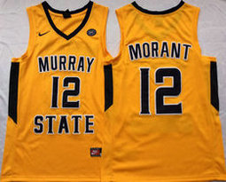 Murray State Racers #12 Ja Morant Gold Basketball Stitched College Jersey
