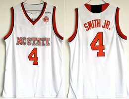 NC State Wolfpack #4 Dennis Smith Jr. White College Basketball Jersey