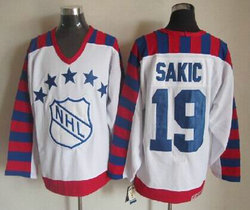 NHL 1992 All-Star #19 Joe Sakic White Throwback CCM Jersey