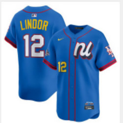 National League #12 Francisco Lindor Blue 2025 All-Star Baseball Jersey