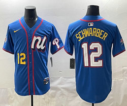 National League #12 Kyle Schwarber Blue 2025 All-Star Baseball Jersey