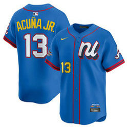 National League #13 Ronald Acuna Jr. Blue 2025 All-Star Baseball Jersey
