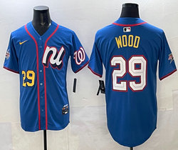 National League #29 James Wood Blue 2025 All-Star Baseball Jersey