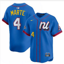 National League #4 Ketel Marte Blue 2025 All-Star Baseball Jersey