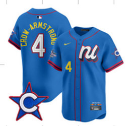 National League #4 Pete Crow-Armstrong Blue 2025 All-Star Baseball Jersey