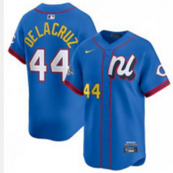 National League #44 Elly De La Cruz Blue 2025 All-Star Baseball Jersey