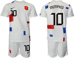 Netherlands #10 MEMPHIS Away 2022 World Cup National Soccer Jersey