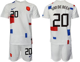 Netherlands #20 UAN DE BEEH Away 2022 World Cup National Soccer Jersey