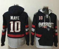 New England Patriots #10 Drake Maye Navy Blue Navy All Stitched Hooded Sweatshirt