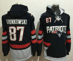 New England Patriots #87 Rob Gronkowski Navy Blue Navy All Stitched Hooded Sweatshirt