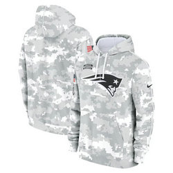 New England Patriots 2024 Camo Salute To Service Pullove Hoodie
