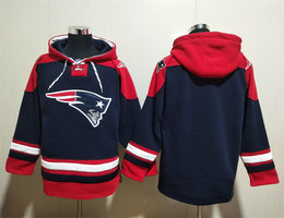 New England Patriots Blank Blue All Stitched Hooded Sweatshirt
