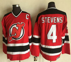 New Jersey Devils #4 Scott Stevens Red Throwback CCM Authentic Stitched NHL Jersey