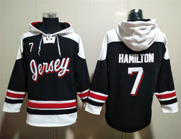 New Jersey Devils #7 Dougie Hamilton Black All Stitched Hooded Sweatshirt