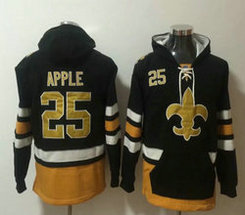 New Orleans Saints #25 Eli Apple Black All Stitched Hooded Sweatshirt